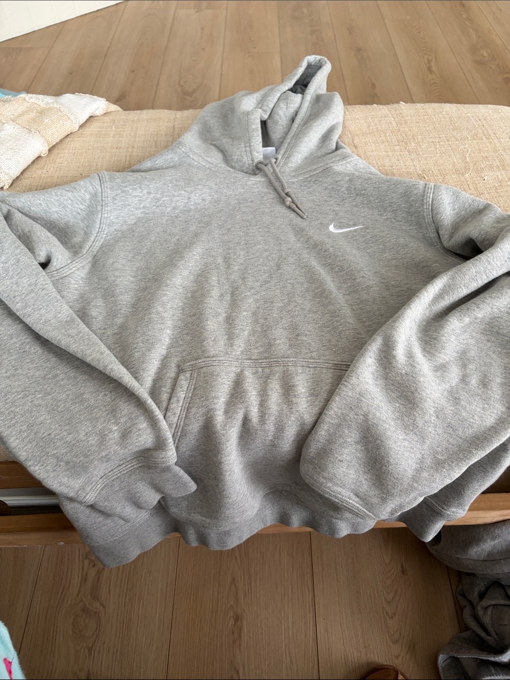 Nike Light Gray Hoodie with White Swoosh